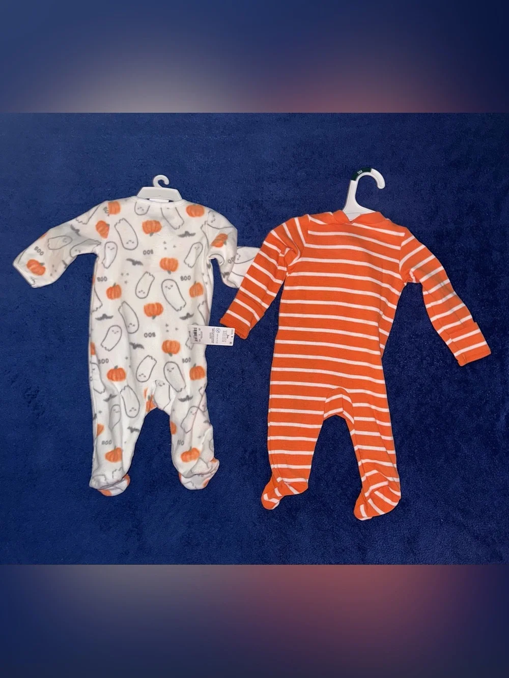 Carter’s Baby First Halloween Long Sleeve Bodysuit Footed Pajama Lot of 2 3M NWT